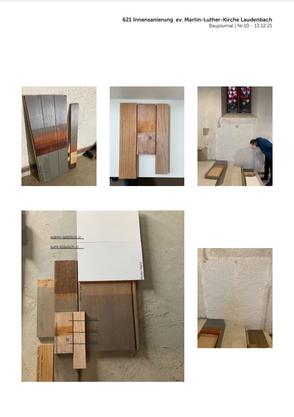 Farbmuster Holz und Wand - Fotos: F. Scheuermann, Hauss & Architekten